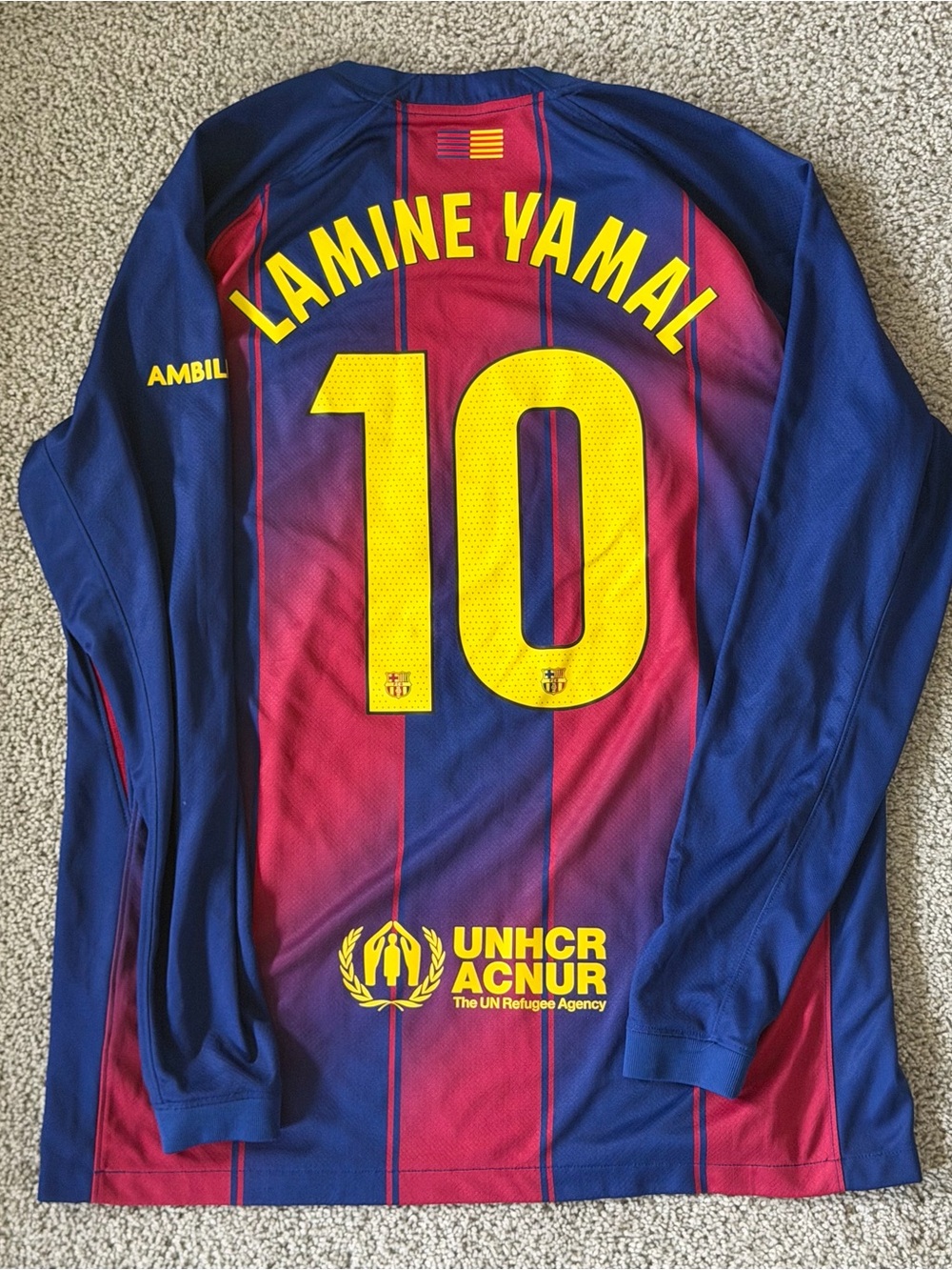 2025-26 FC Barcelona Lamine Yamal Home Long Sleeve Nike Jersey